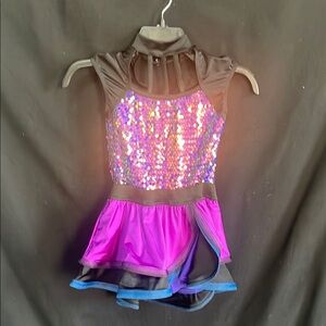 Weissman Black and Purple Dance Costume with Eye-Catching Design